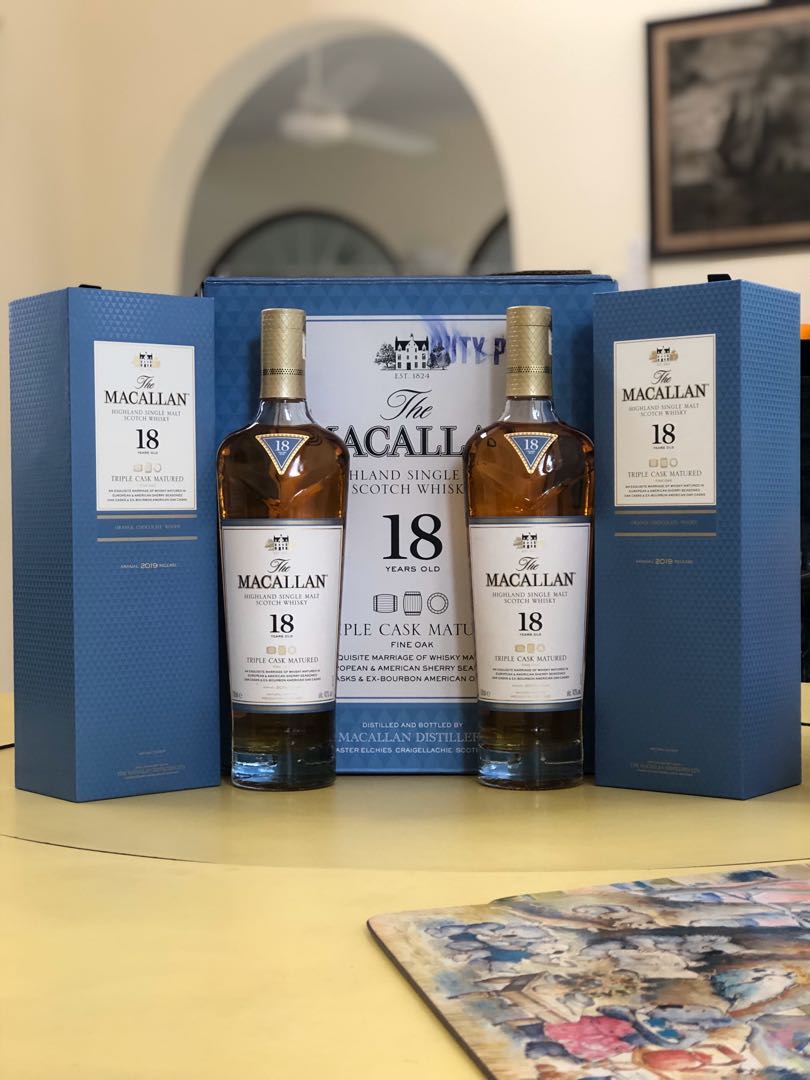 Macallan 18 2019 Triple Cask Whisky Food Drinks Beverages On Carousell
