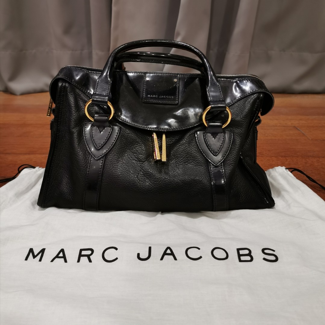 Marc Jacobs vintage black leather tote bag