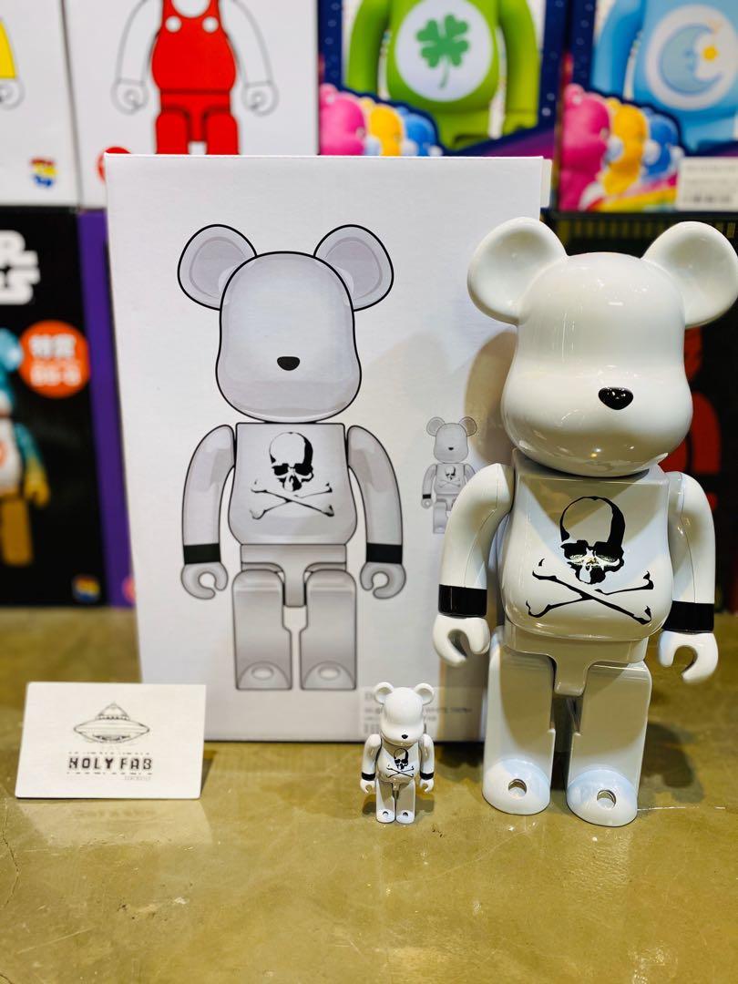 MEDICOM TOY BE@RBRICK - MASTERMIND JAPAN WHITE CHROME VER 100%+400