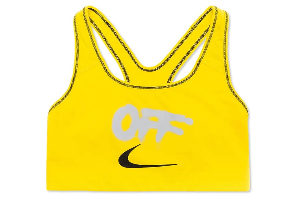off white nike sports bra yellow