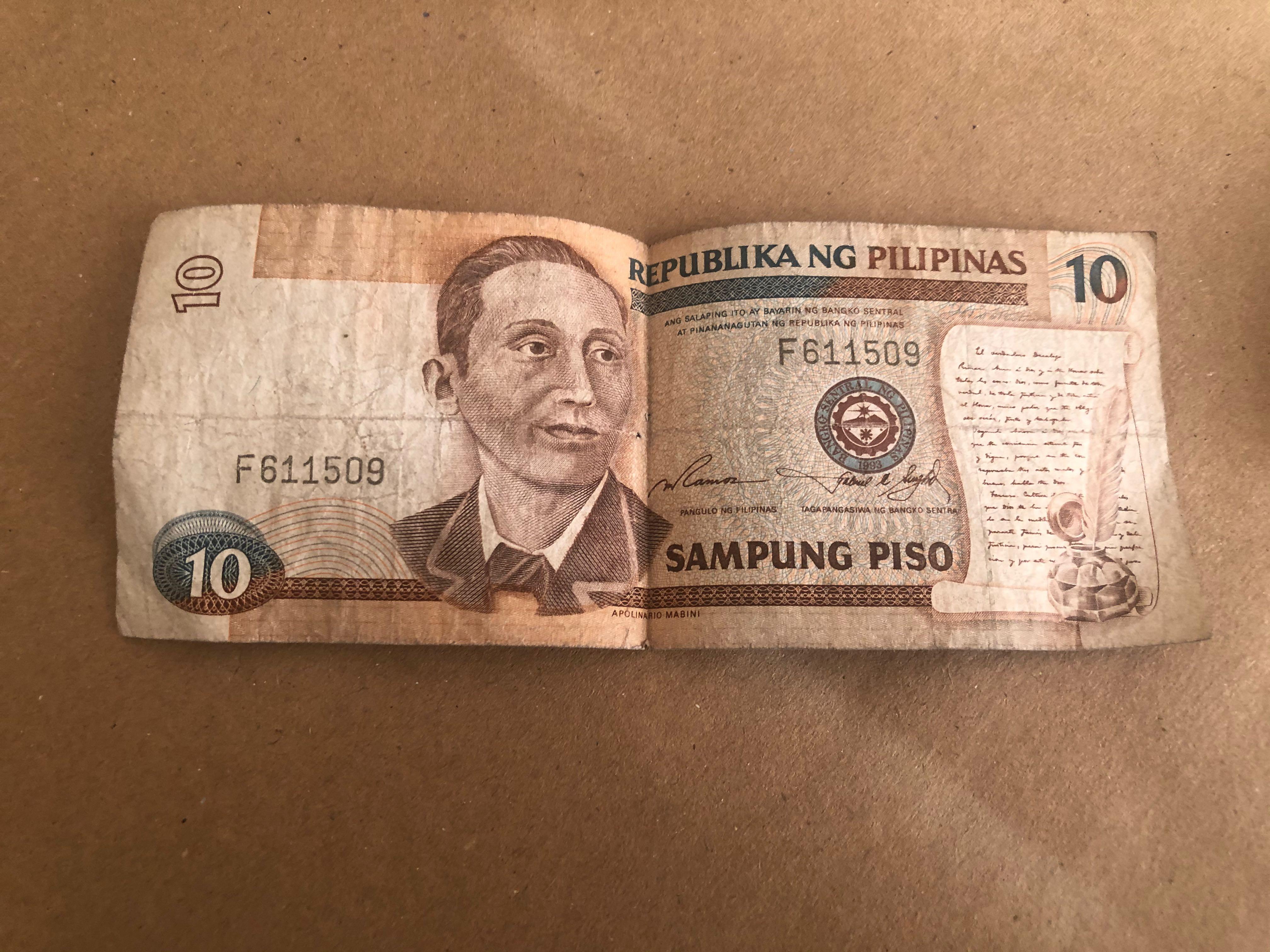 Old 10 Peso Bill Hobbies Toys Memorabilia Collectibles Currency 