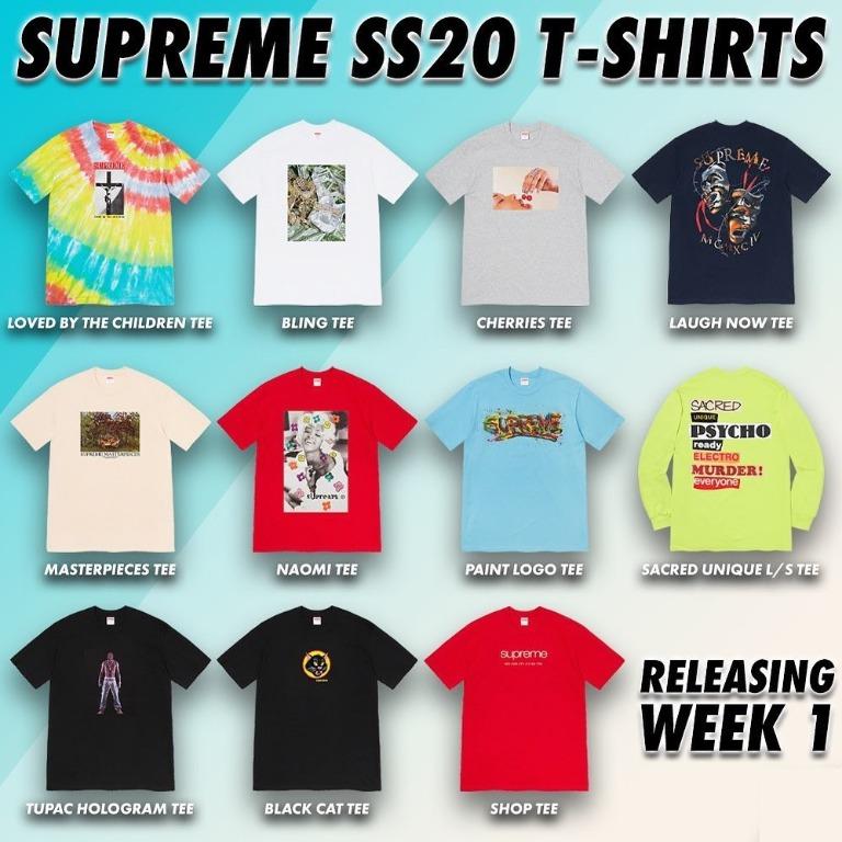 supreme ss20 t shirts