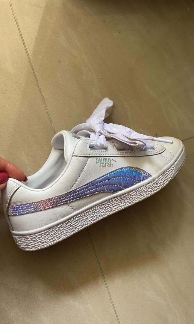 Puma basket heart white shine online