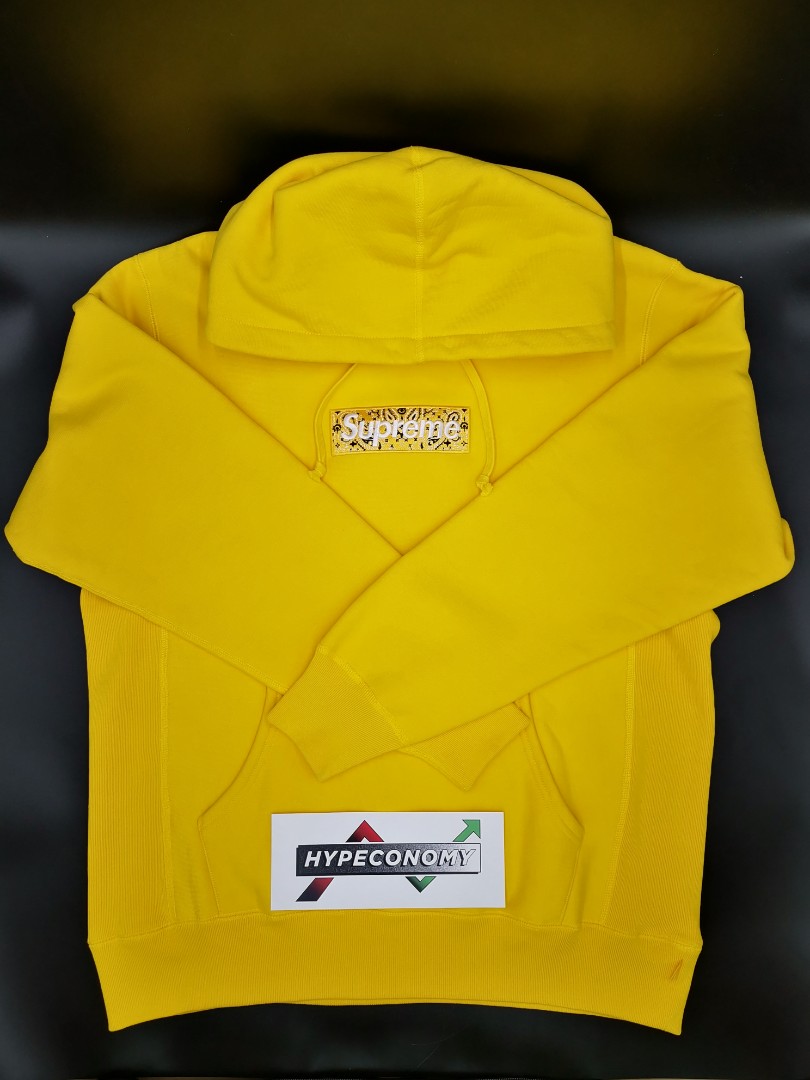 A+ Quality Supreme Bandana Box logo Hoodie Yellow