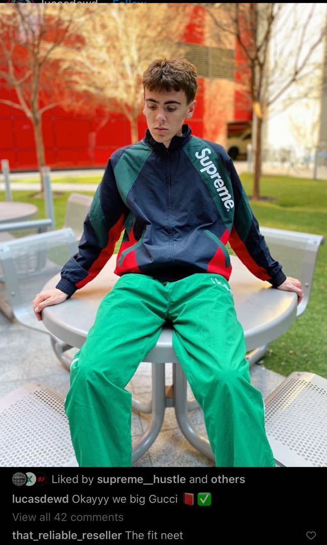 supreme paneled track jacket black