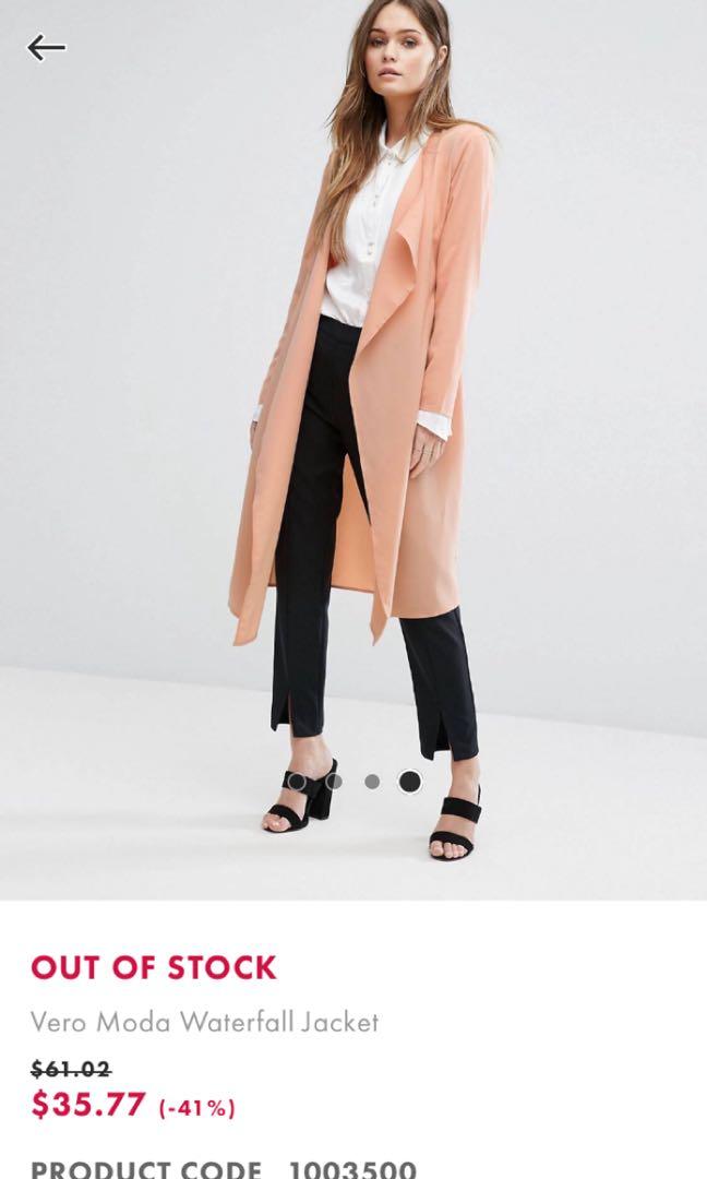 VERO MODA PINK WATERFALL COAT Women s Fashion Clothes on Carousell