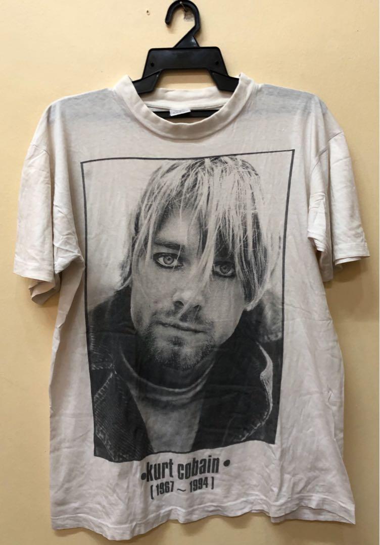 Vintage 90s Kurt Cobain Nirvana band tshirt, Men's Fashion, Tops