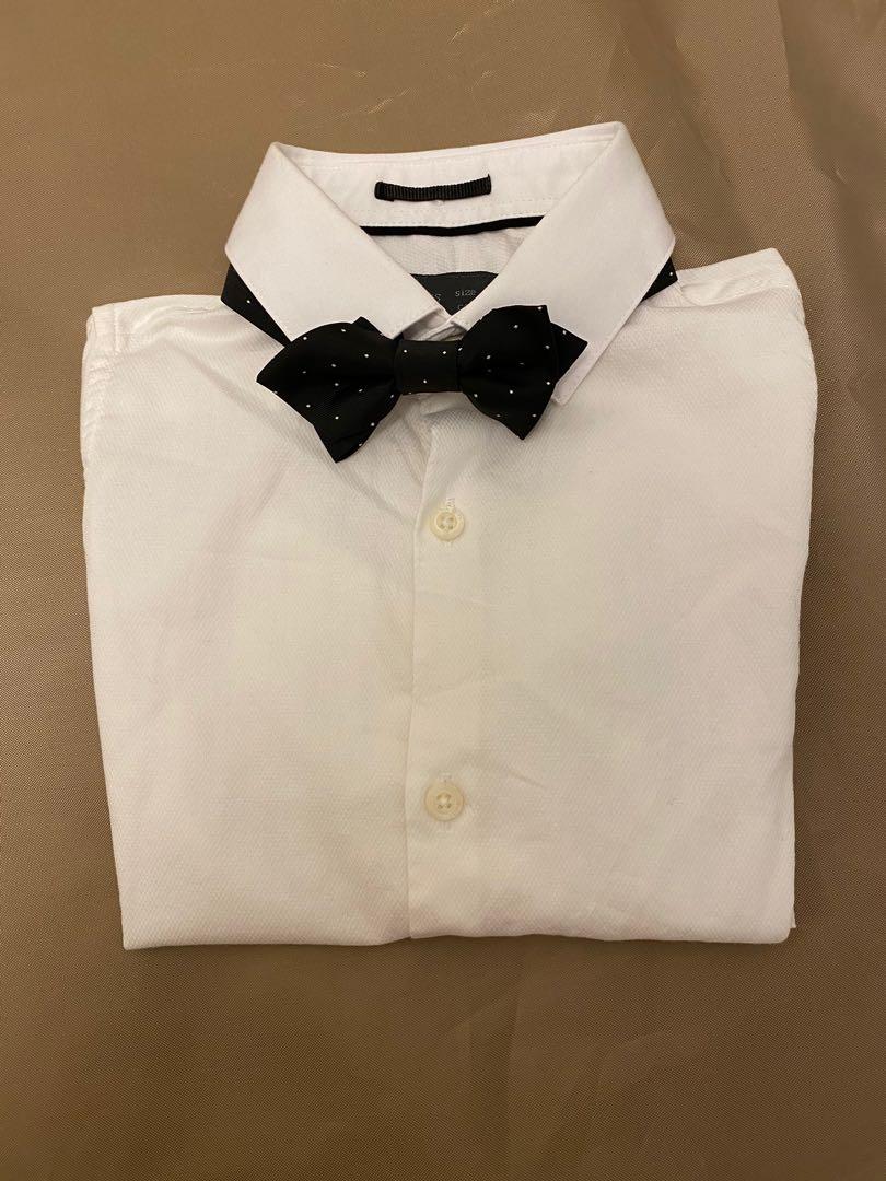 Zara男童白色恤衫連bow Tie 兒童 孕婦用品 男小朋友時裝 Carousell