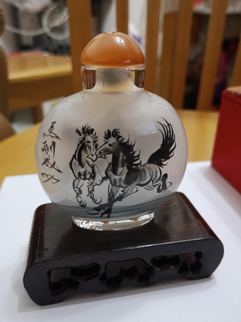 内绘 鼻煙壺「馬九行」 中國傳統文化 無形文化遺産 【公式通販】
