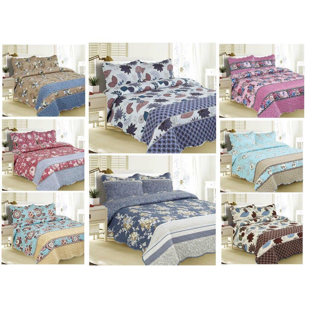 Ready Stock Shipping Promotion 5 7 Days Shipping Time For Patchwork Bedsheet Cadar Patchwork Set Super Queen King Size Quilt 3 In 1 Collection 6 Home Furniture Others On Carousell
