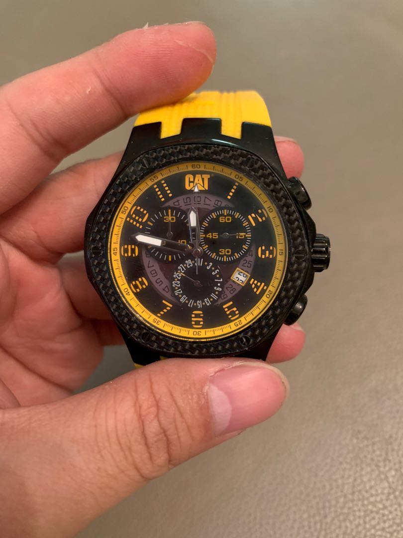 Caterpillar CAT Watch with trademark yellow rubber band
