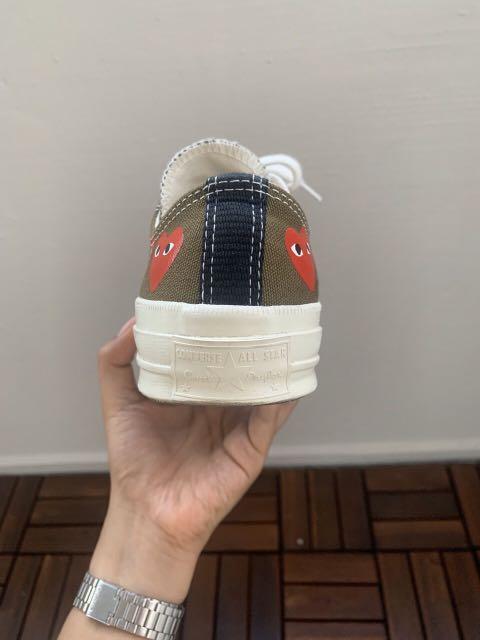 Cdg play converse khaki on sale