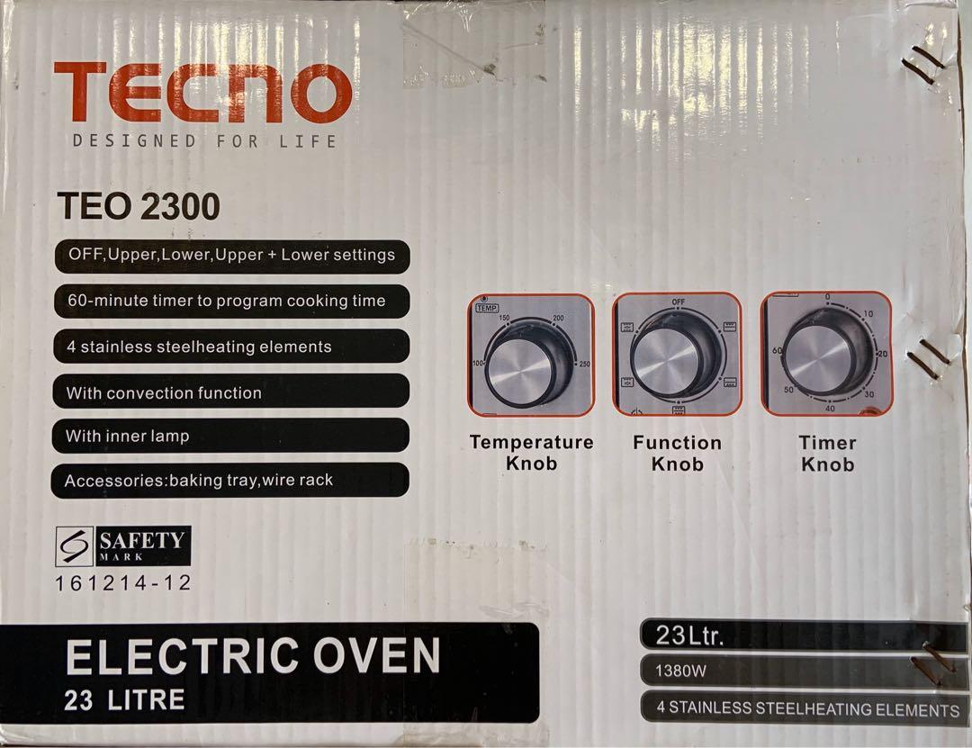 Electric Oven 23 litres 1380 watts, TV & Home Appliances, Kitchen Appliances, Ovens & Toasters