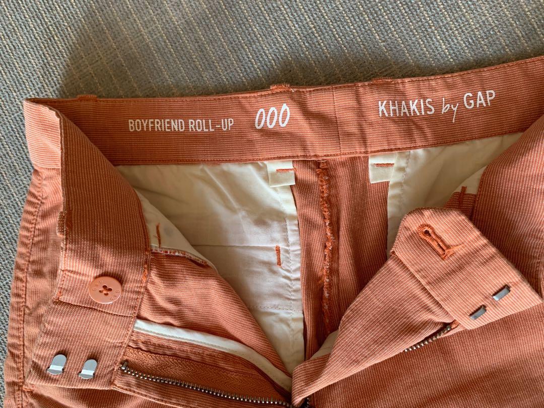 Gap boyfriend roll cheap up khaki shorts