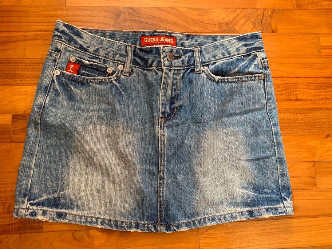 guess jean skirts