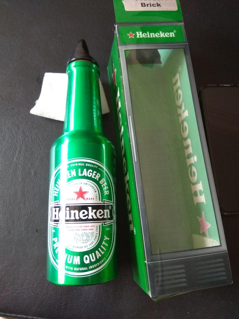 Heineken beer stainless steel bottle, Food & Drinks, Alcoholic