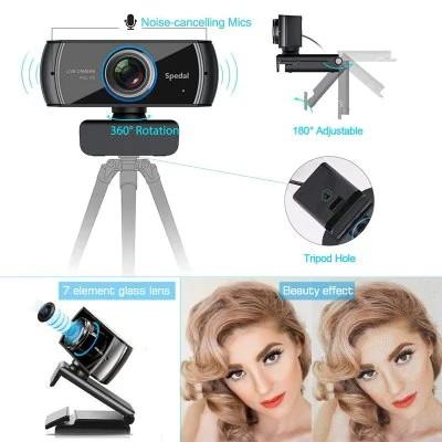 Wide Angle Webcam,120 Degree Large View Spedal 920 Pro Video Conference  Camera, Full HD 1080P Live Streaming Web Cam with Built-in Microphone, USB