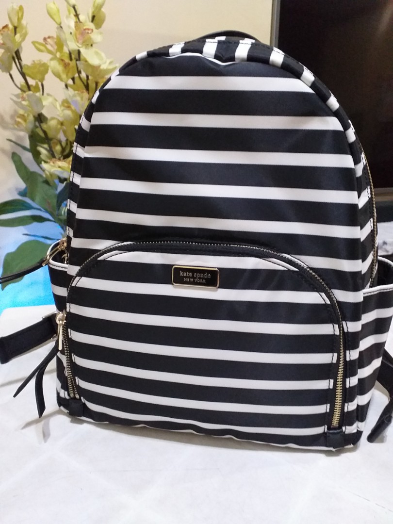 Kate Spade Striped backpack REPRICED!, Women's Fashion, Bags & Wallets,  Backpacks on Carousell