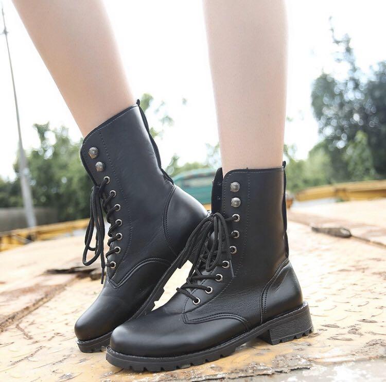 korean black boots