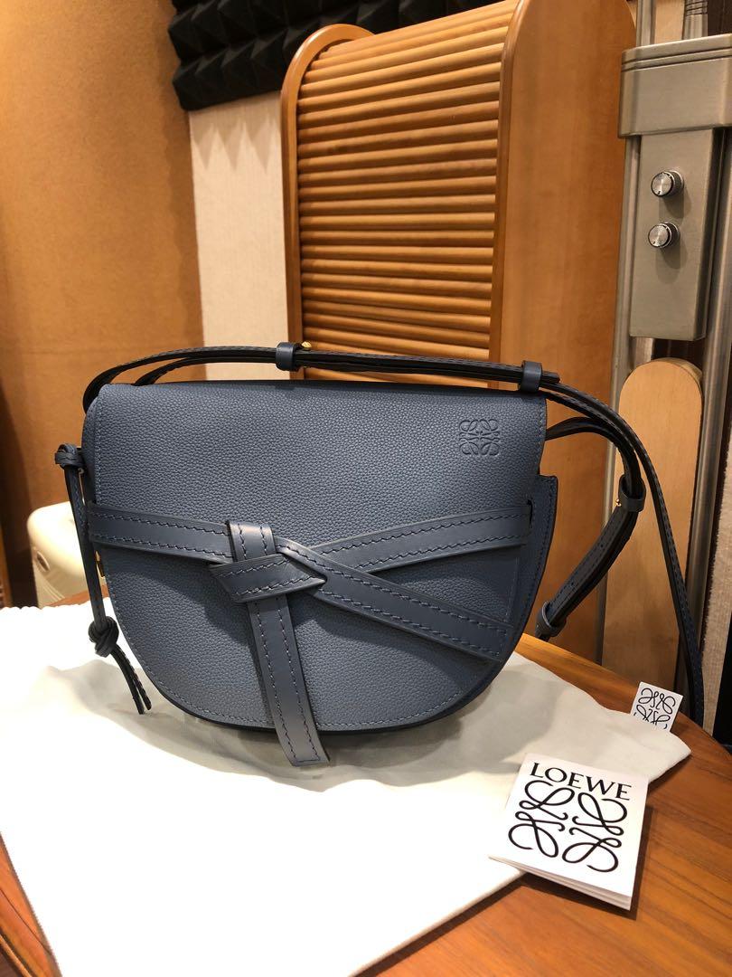Loewe gate bag small steel blue