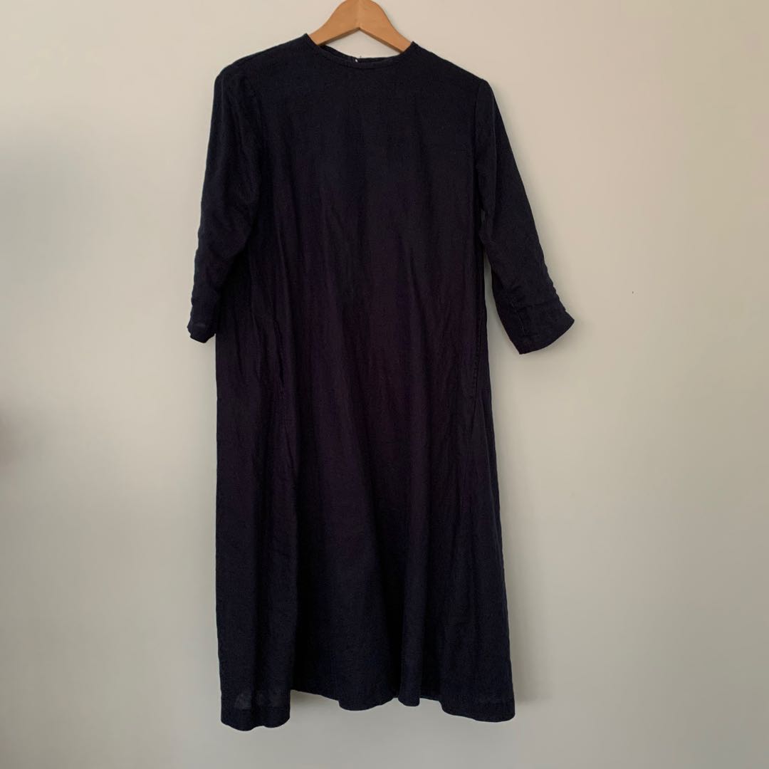Muji Linen Midi Dress, Women's Fashion, Dresses Sets, Dresses on