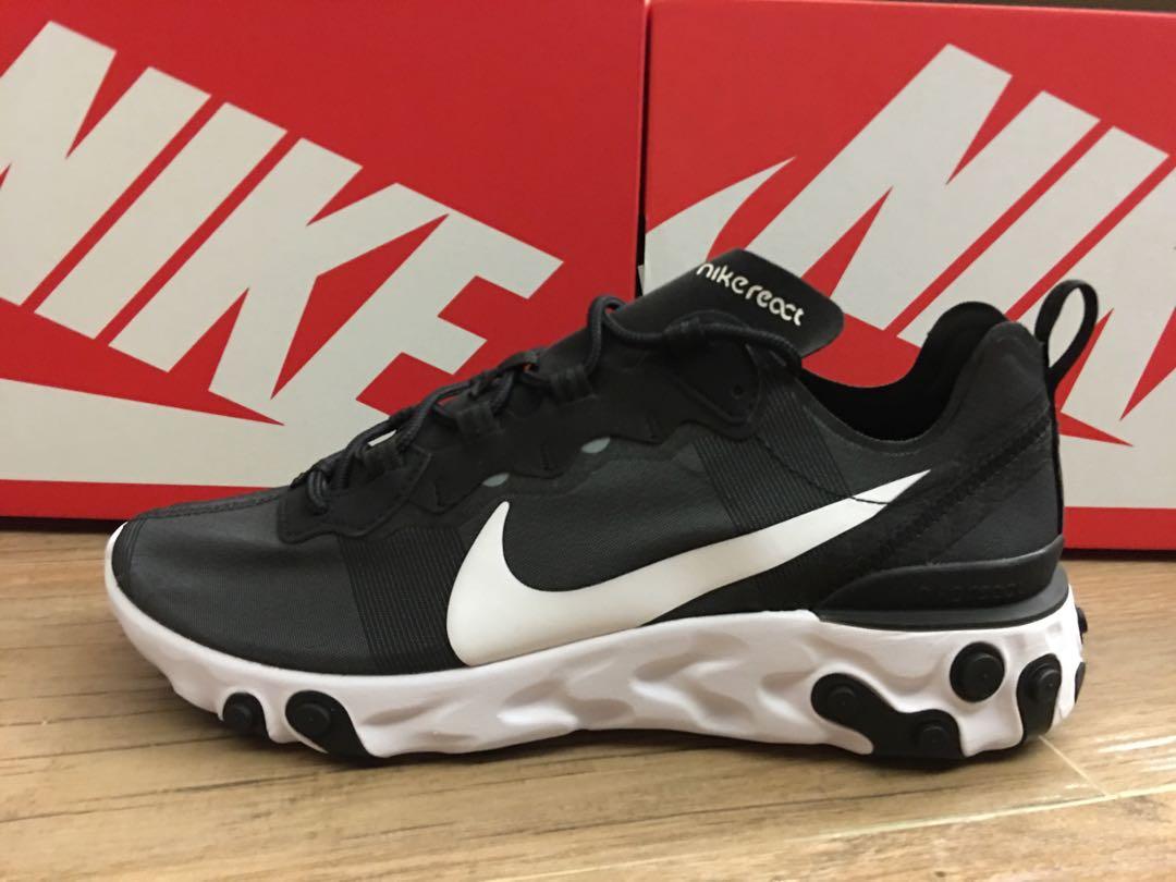 nike react element 55 white black