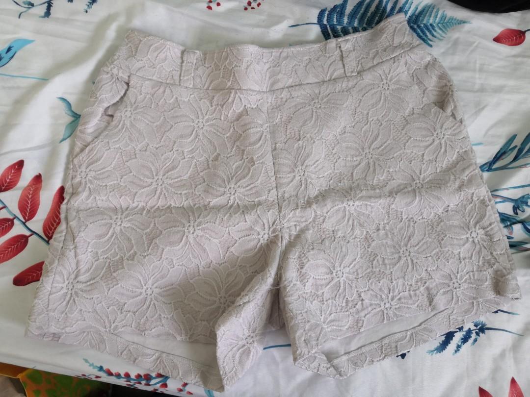 plus size white lace pants