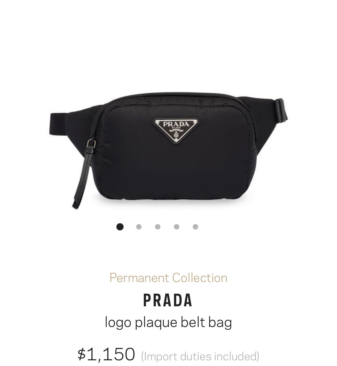Prada logo plaque belt bag sale