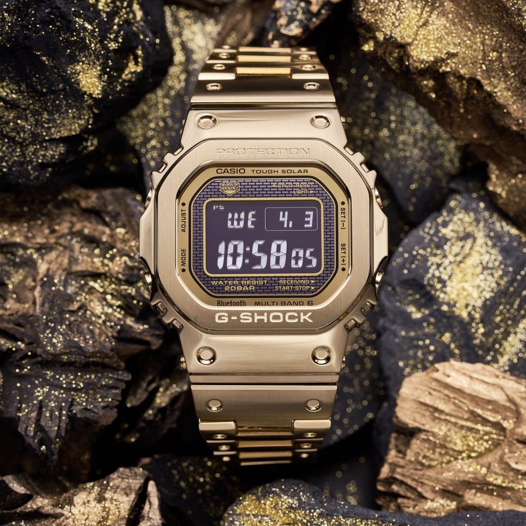 SG Special discount Less 108 100 Authentic New Casio G Shock full metal gold bracelet GMW B5000GD 9 Watch full set Made in Japan valid local