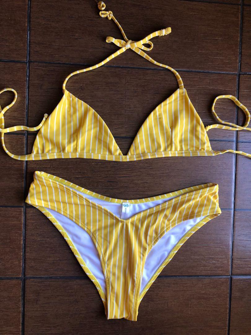 SALE! Yellow Eighthmermaid bikini! (Category: Bikinis & Swimsuits) located in Makati City. Submitted by chskadv (Listing ID 279146976, Image 1). Description: Eighthmermaid Yellow 2-pc bikini! Really nice with V bottom design! Sold out on their website! Used once only 🙂 — Fits S-M PM for when worns (sure buyer only) RFS: I don’t usually repeat swimsuits :) — #bikini #eighthmermaid.