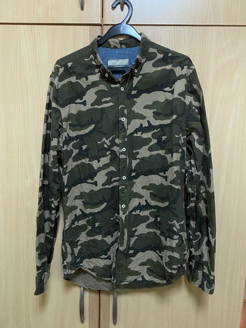 Zara Man Camo Shirt, Men's Fashion 