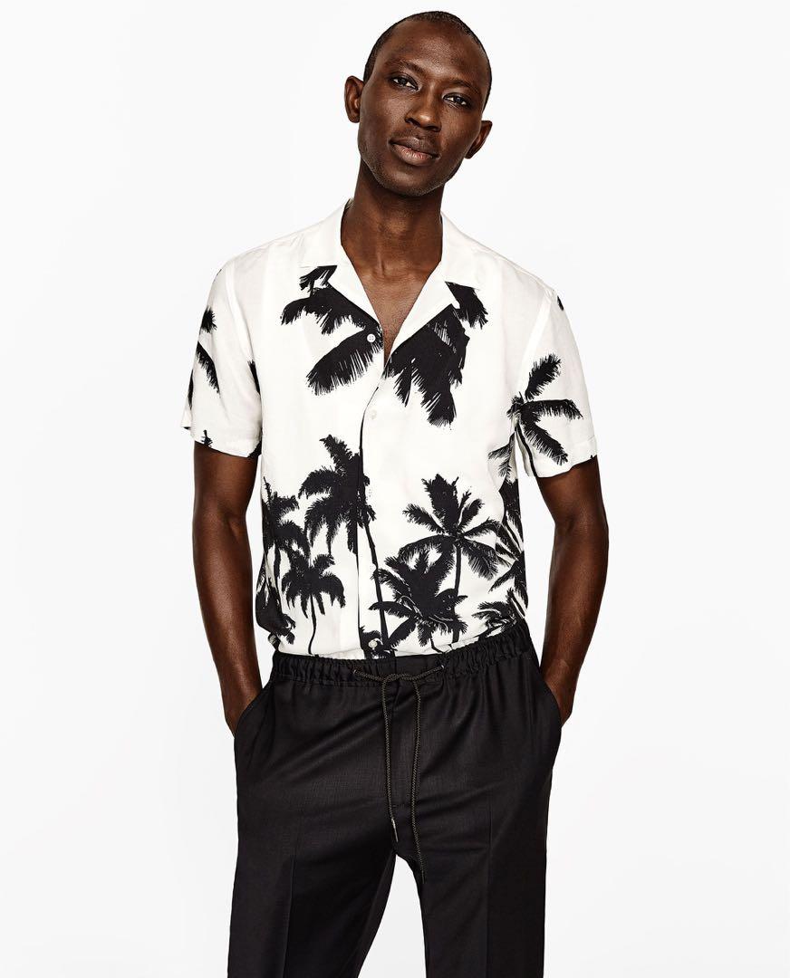 ZARA MAN Palm Tree Black and White 