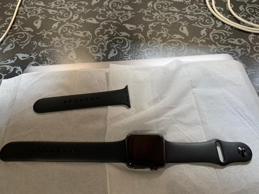 Apple Watch Series 3 Stainless Steel Black 42 MM Cellular Model. With Apple care till July 2020 Mobile Phones Gadgets Wearables Smart Watches on Carousell