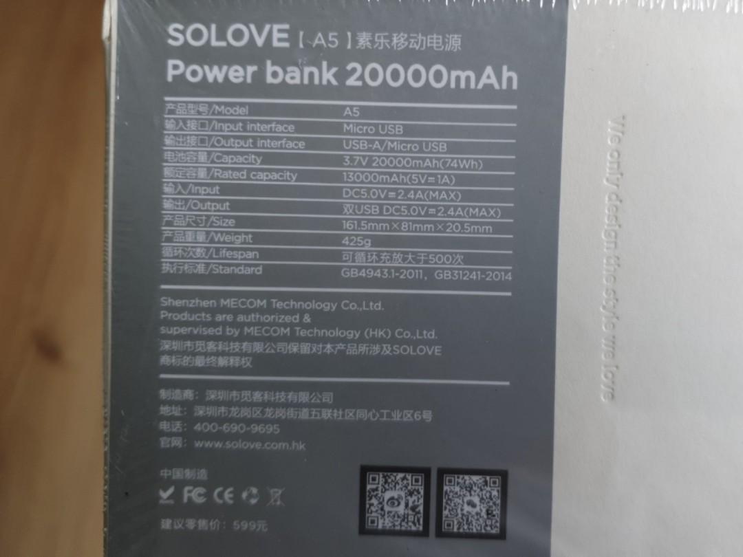 Beand New Solove 000 Mah Powerbank Mobile Phones Gadgets Mobile Gadget Accessories Power Banks Chargers On Carousell