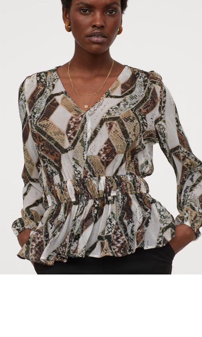 Snake print chiffon deals blouse