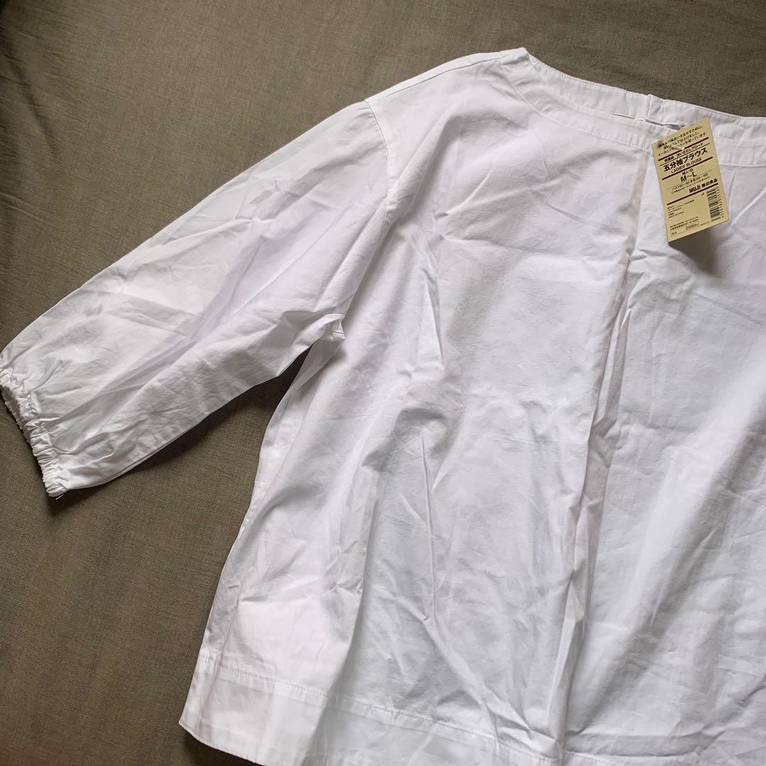 Bnwt Muji White Blouse Women S Fashion Clothes Tops On Carousell