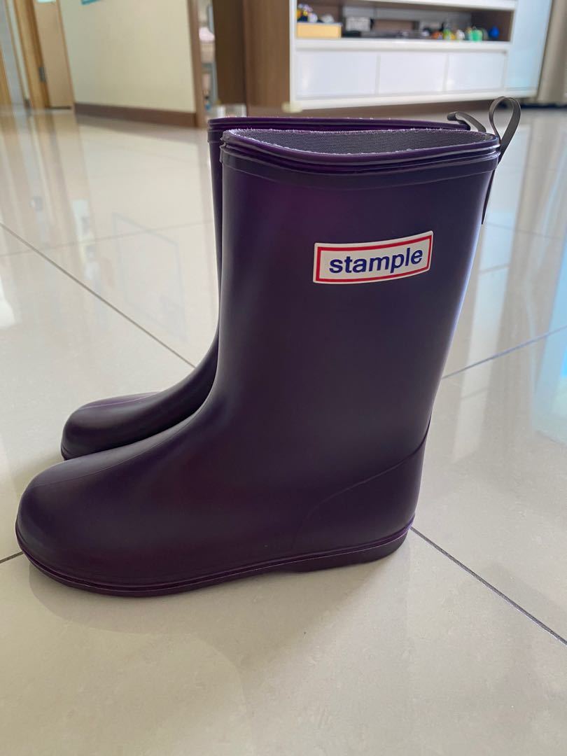 new Stample purple rain boots, size 