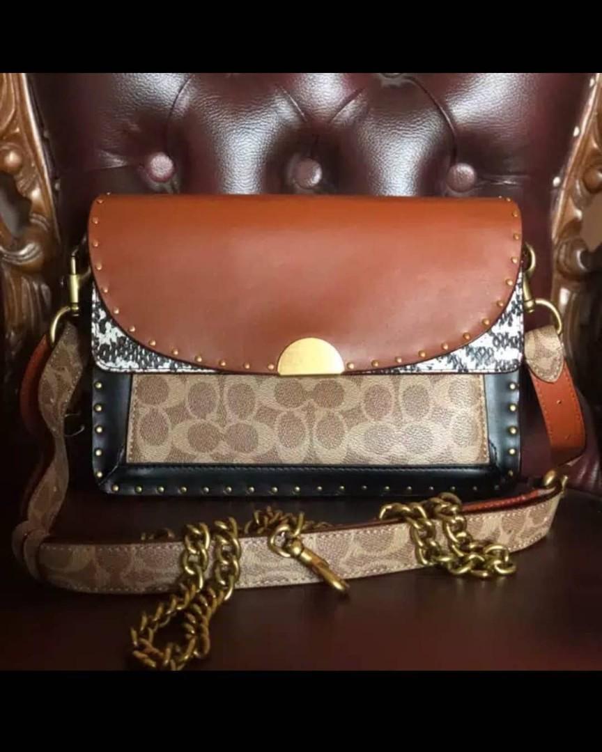 Coach dreamer shoulder bag in snakeskin sales