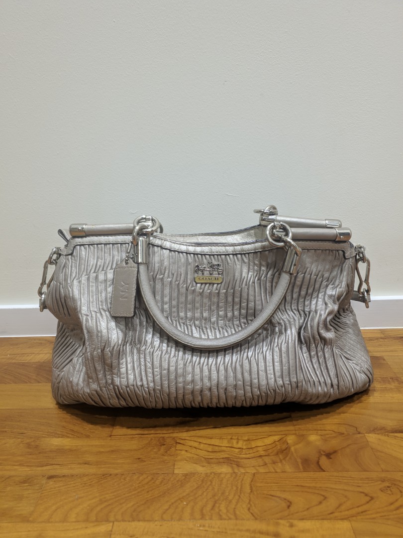 Coach gathered leather bag store