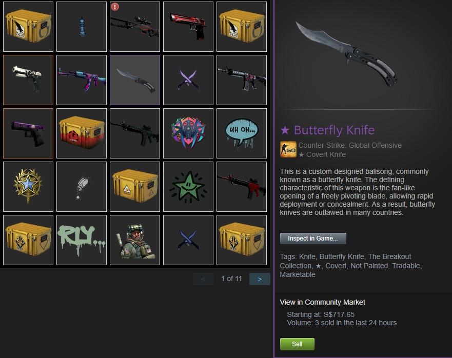 CSGO Butterfly Knife Vanilla, Video Gaming, Gaming Accessories, Game