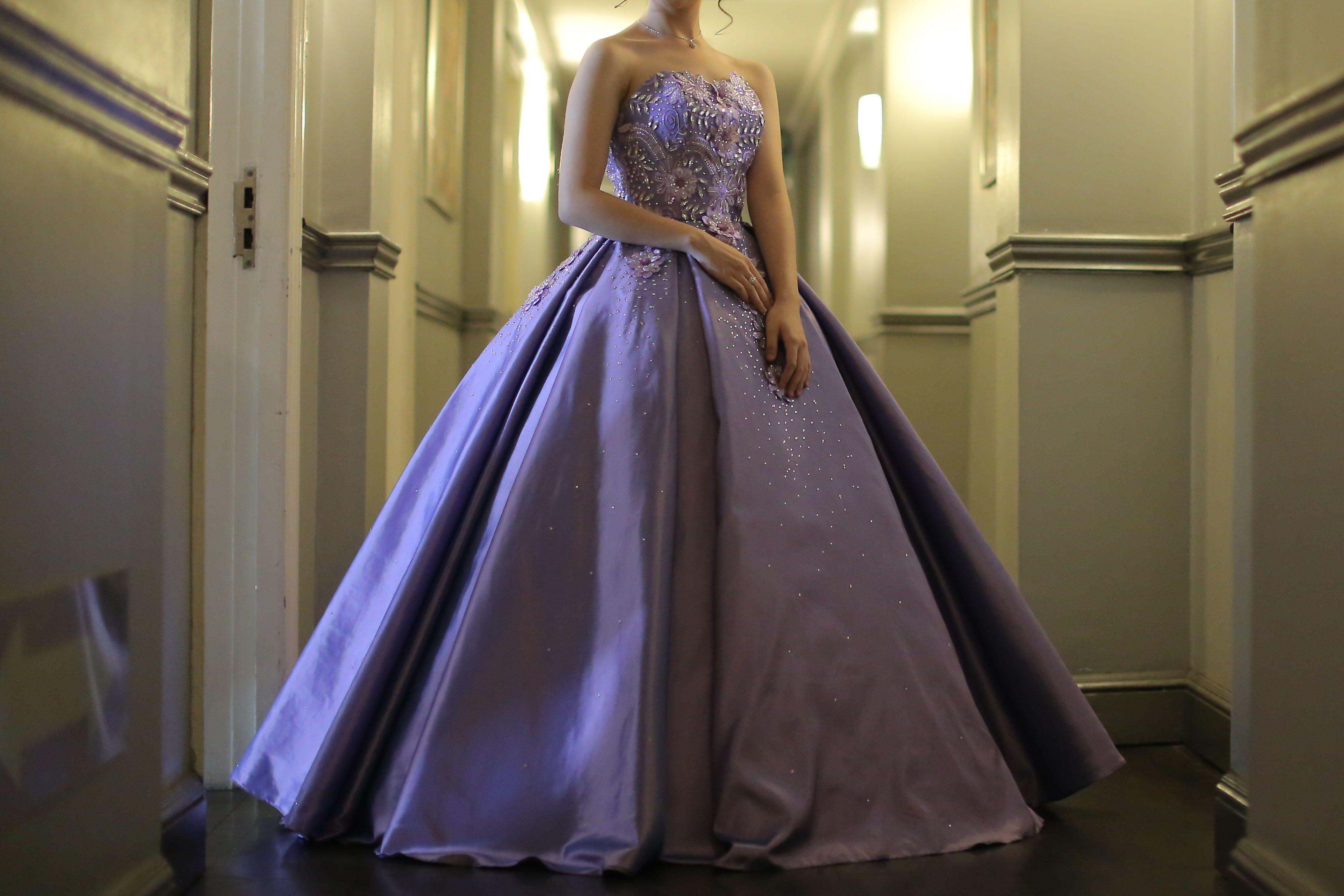 Dress for rent - Light blue high-low hem princess girl dress with feat –  L´ANISÉ Frankfurt
