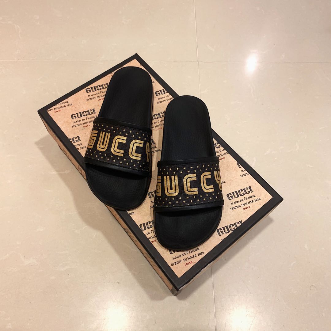 Gucci Pursuit Guccy Slides, Women's 