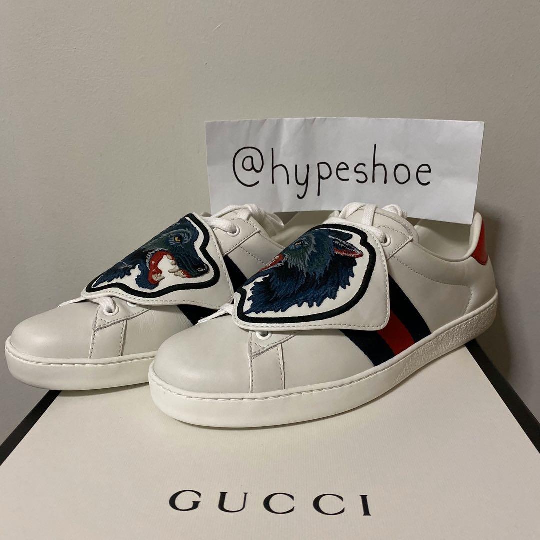 GUCCI WHITE ACE WOLF PATCH SNEAKER (G6 
