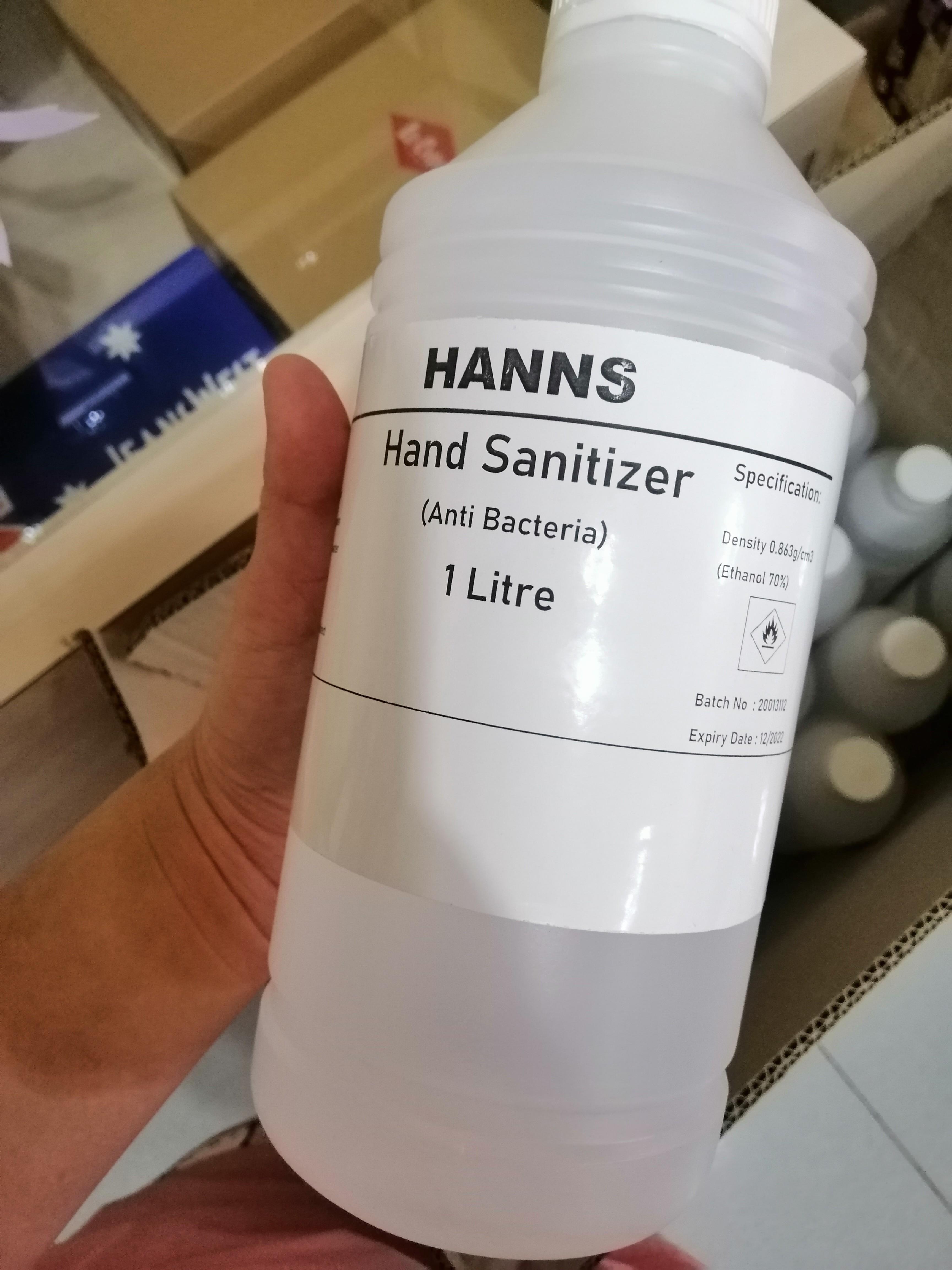 Hanns Hand Sanitizer 1 Litre Beauty Personal Care Sanitisers Disinfectants On Carousell