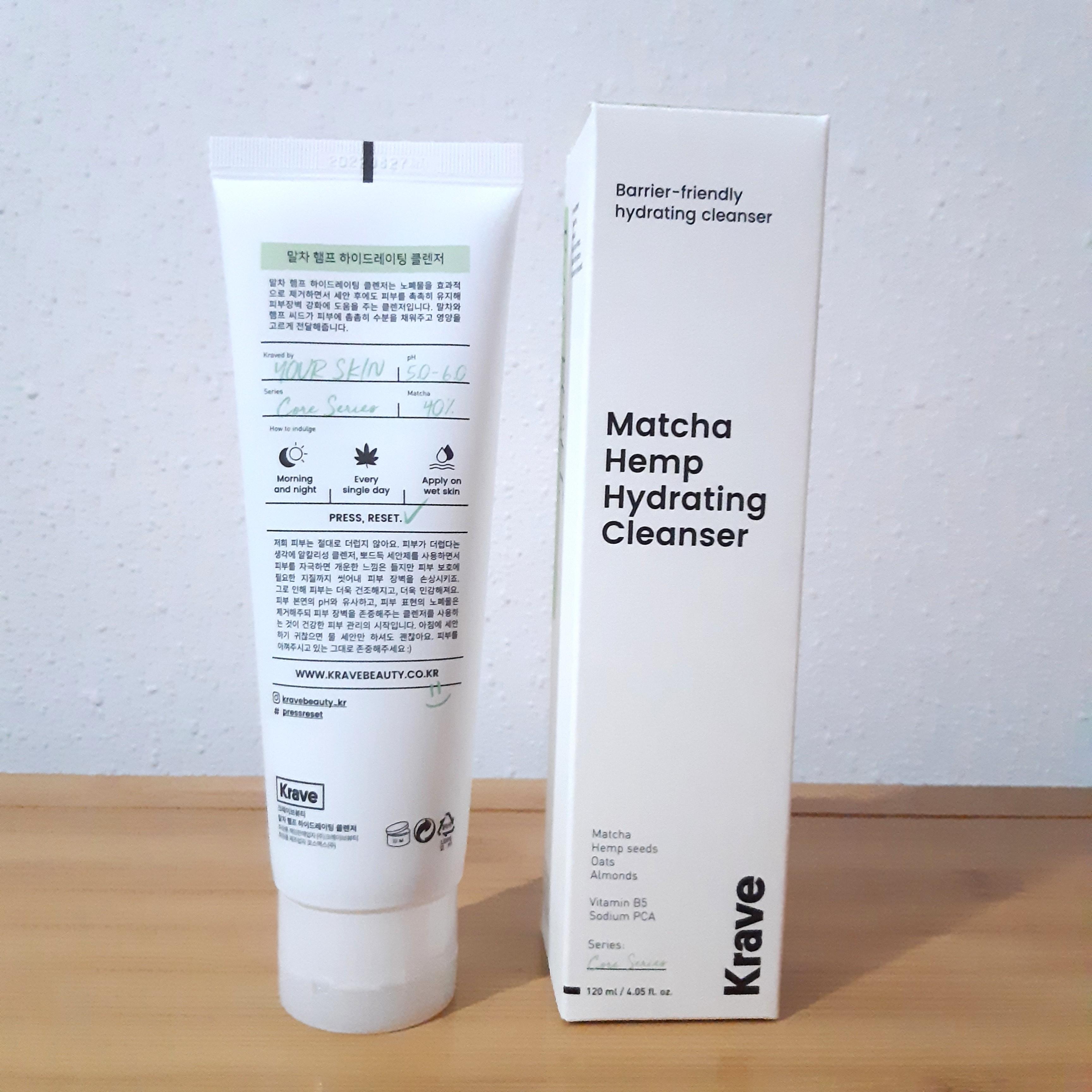 KRAVE BEAUTY 《MATCHA HEMP HYDRATING CLEANSER 120ML》 PRICE FOR 1 QTY