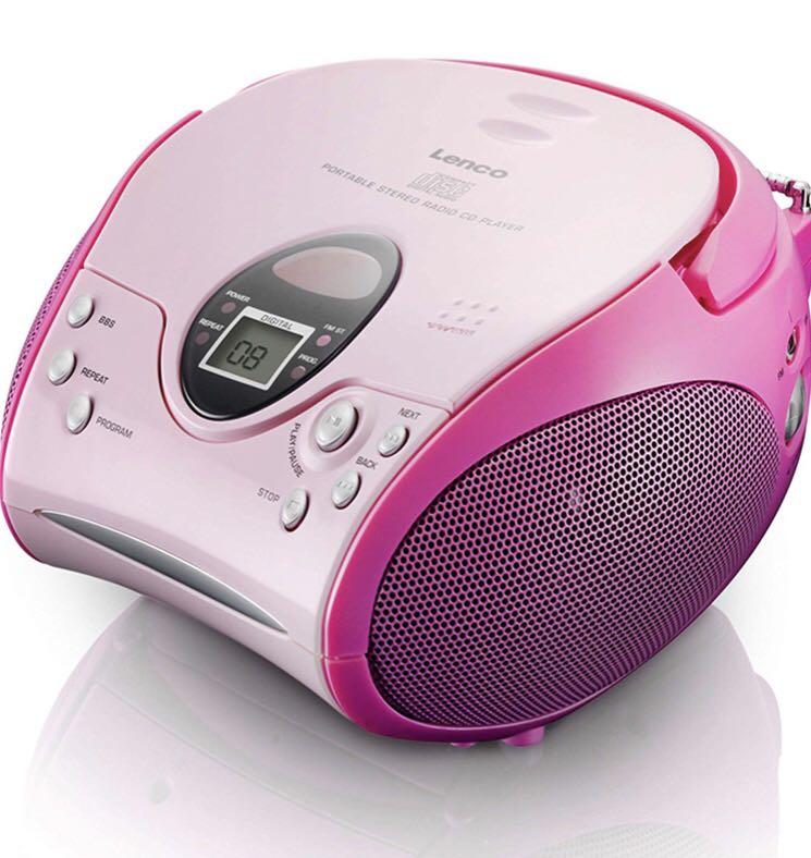 Radio on SCD-24 Lenco CD with & Portable Player – FM Audio, Pink, Programmable Carousell Boombox Portable Players Music Stereo