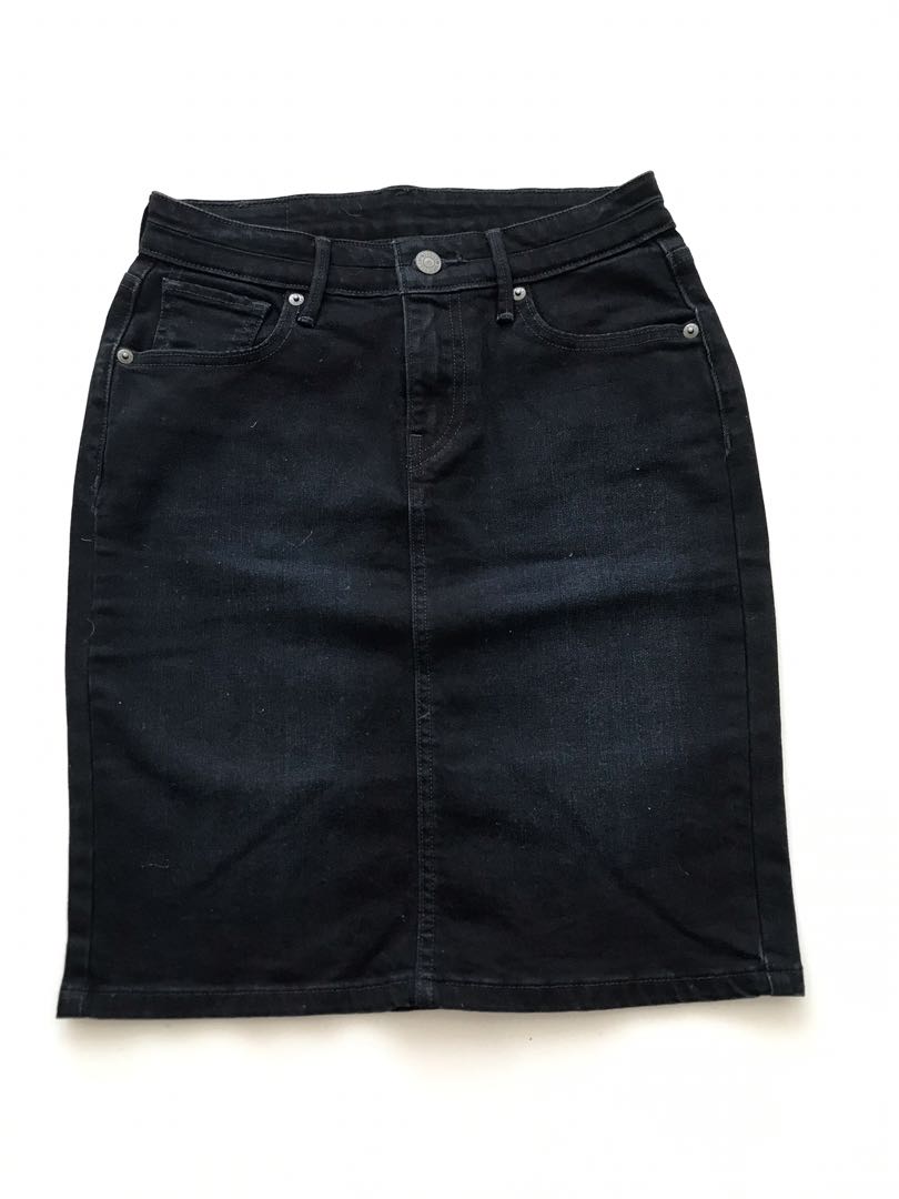 black denim skirt button up