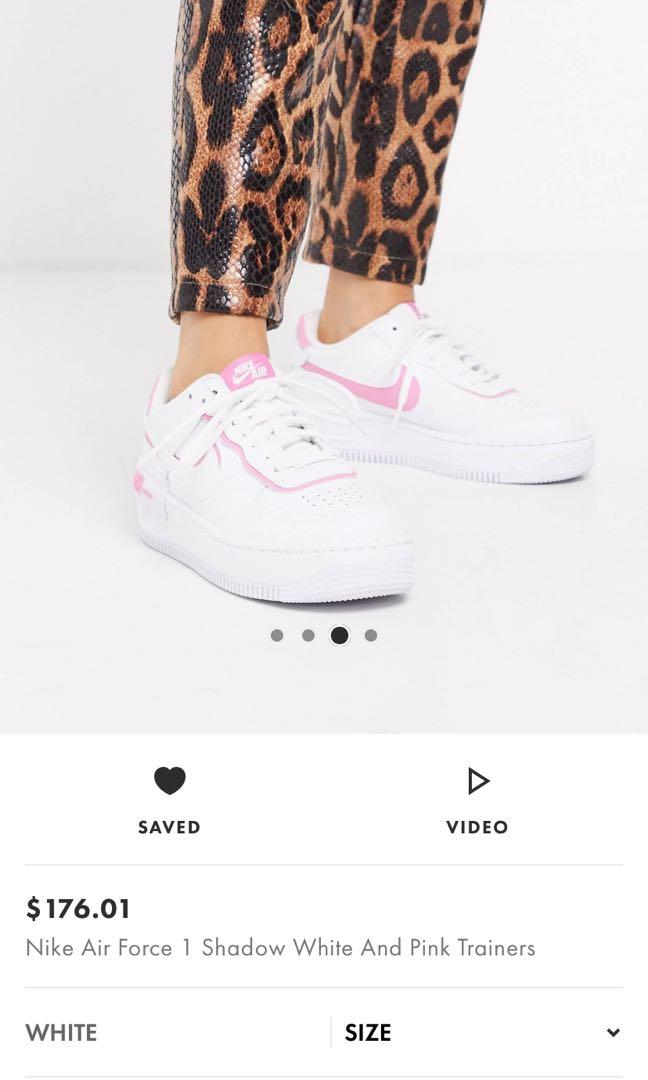 Nike AF1 shadow white pink trainers Women s Fashion Footwear Sneakers on Carousell