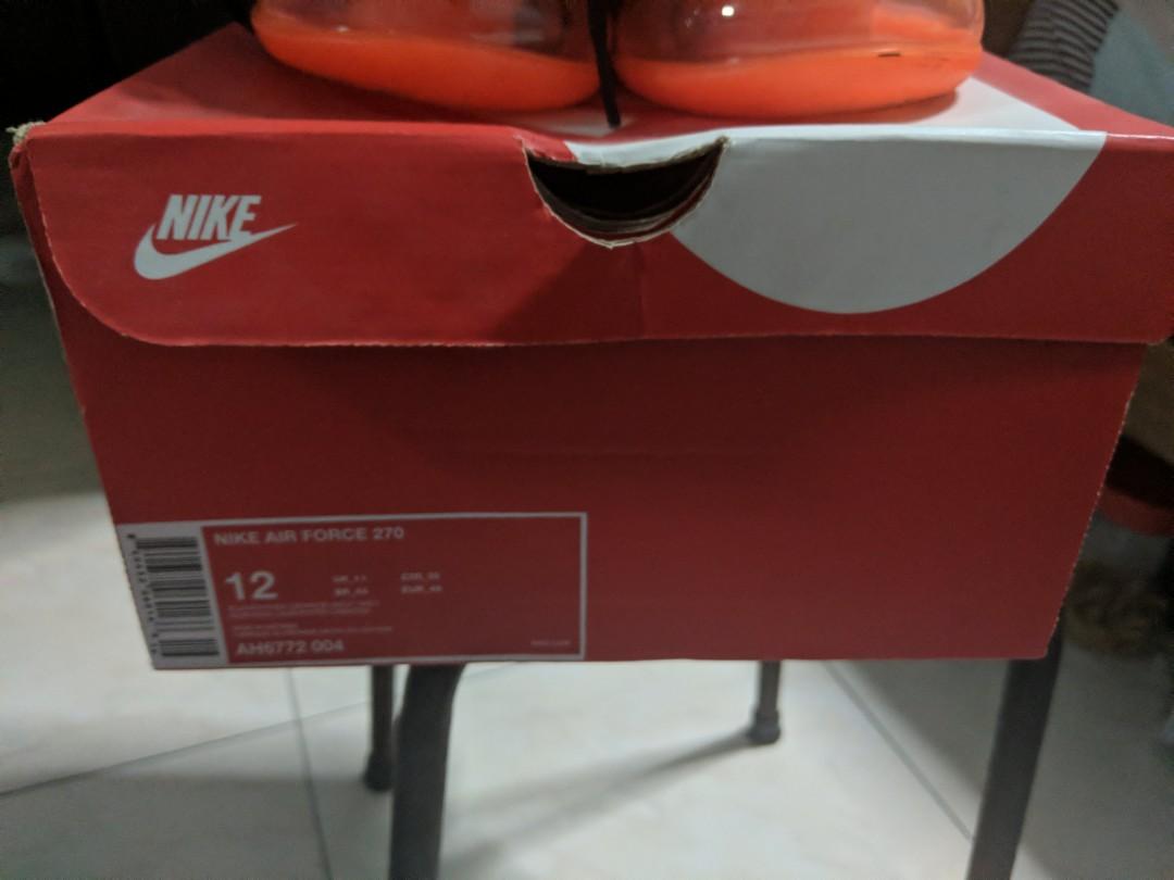 nike air force 270 size 12