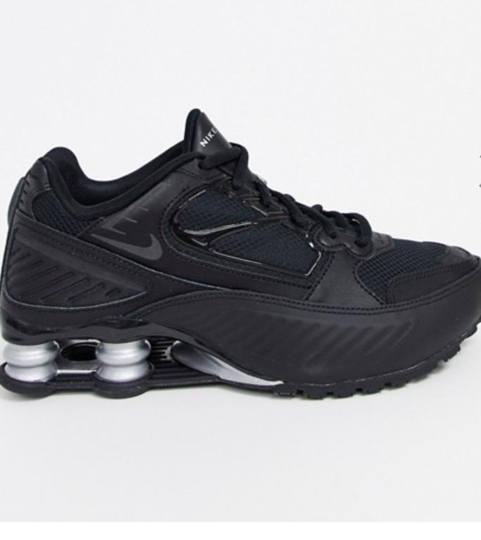 Nike Shox Enigma 9000 Trainers in black and silver Women s